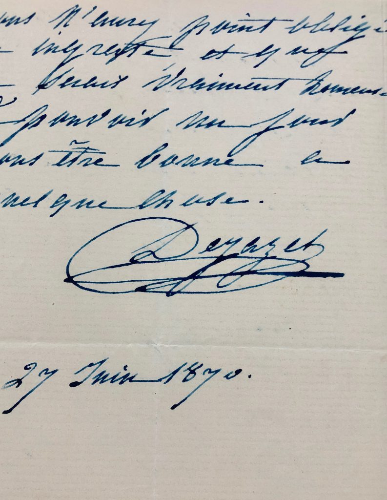 Mémoire d'encres - Lettre autographe signée de Virginie Dejazet