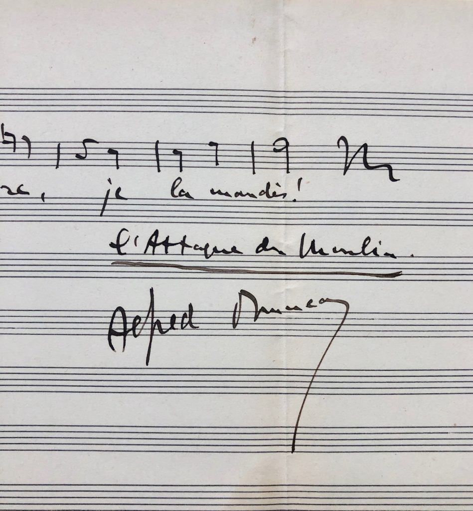 Mémoire d'encres - Citation musicale autographe signée d'Alfred Bruneau