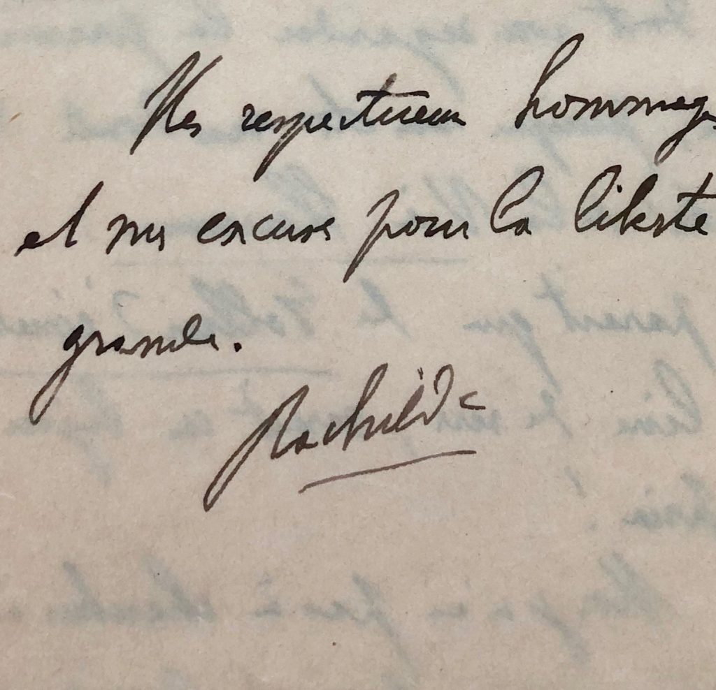 Mémoire d'encres - Lettre autographe signée de Rachilde à Jane Catulle-Mendès