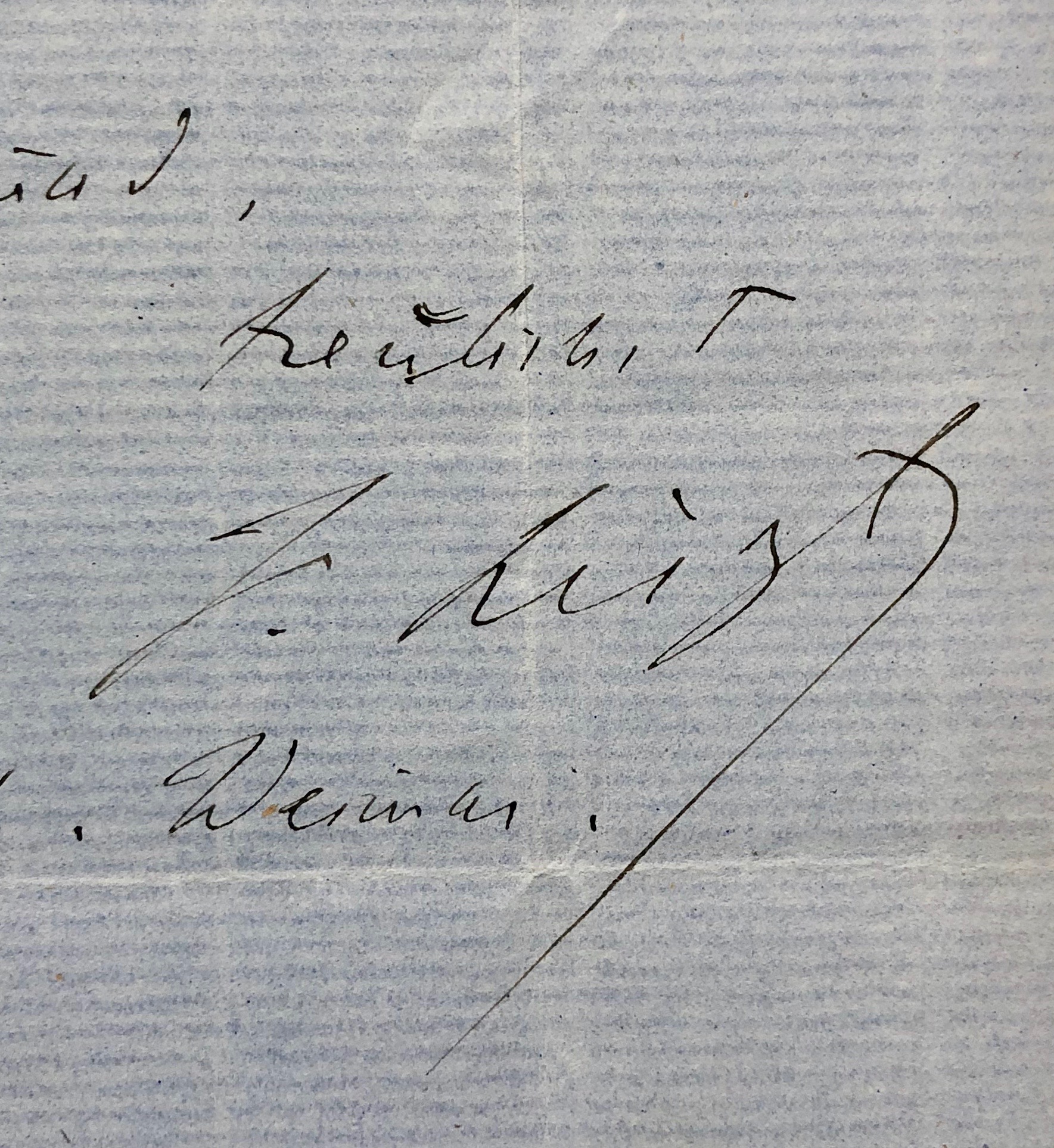 Mémoire d'encres - Lettre autographe signée de Franz Liszt