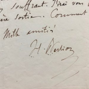 Mémoire d'encres - Lettre autographe signée d'Hector Berlioz à Ernest Legouvé