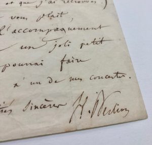 Mémoire d'encres - Lettre autographe signée d'Hector Berlioz
