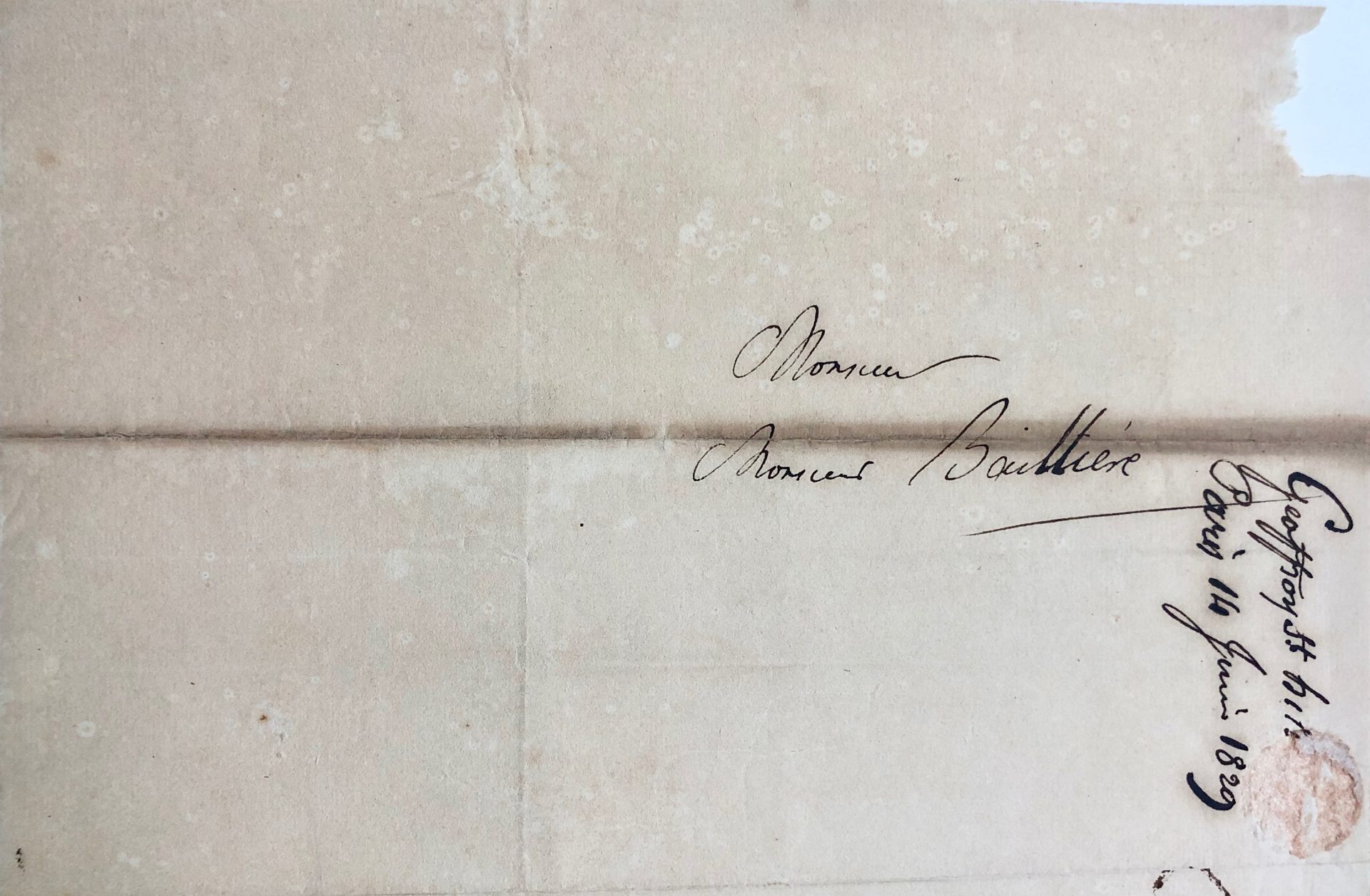 Mémoire d'encres -Lettre autographe signée d'Isodore Geoffroy Saint-Hilaire