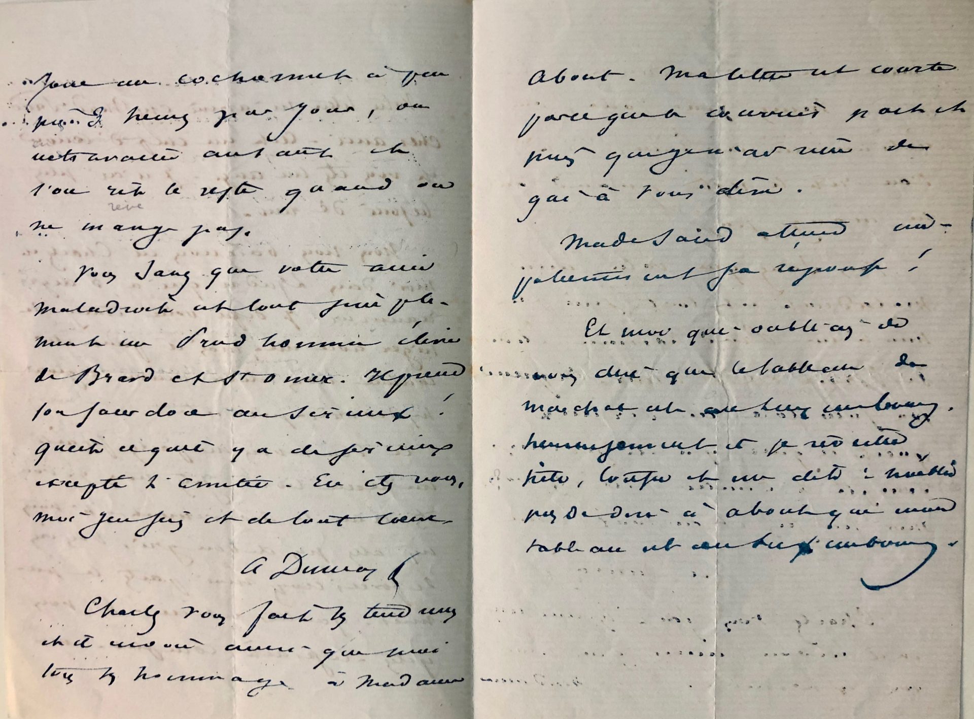 Mémoire d'encres - Lettre autographe signée d'Alexandre Dumas fils