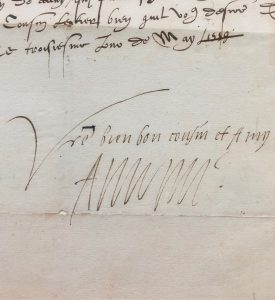 Mémoire d'encres - Lettre signée d'Antoine de Bourbon avec une ligne autographe