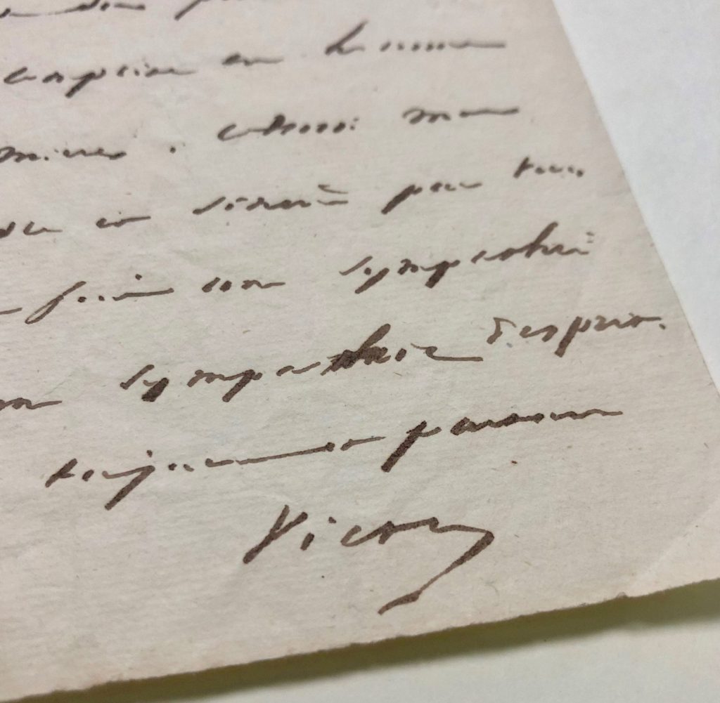 Mémoire d'encres - Lettre autographe signée de Victor Hugo