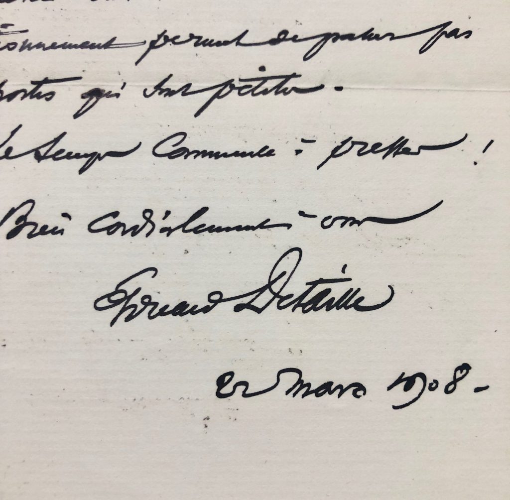 Mémoire d'encres - Lettre autographe signée d'Édouard Detaille