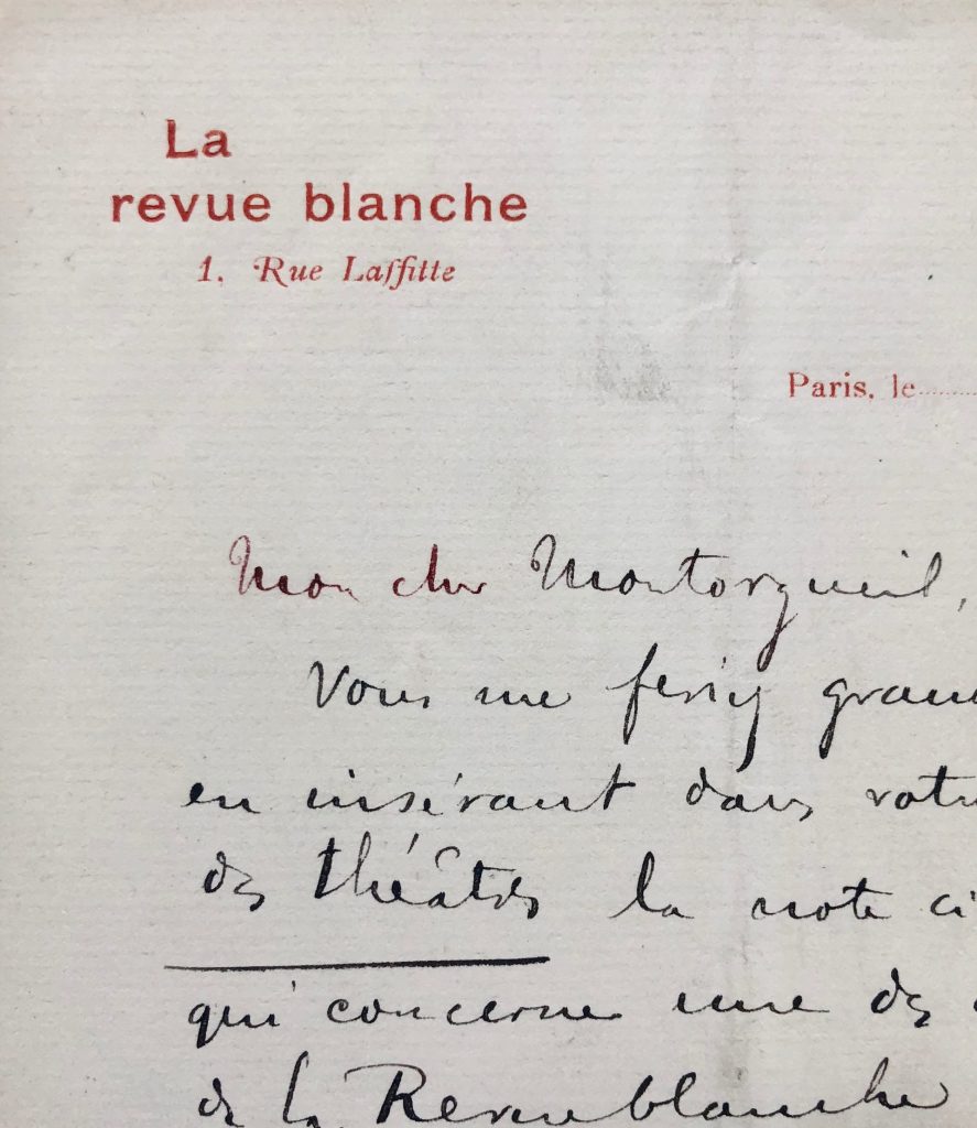 Mémoire d'encres - Lettre autographe signée de Félix Fénéon