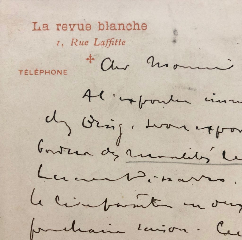 Carte autographe signée de Félix Fénéon