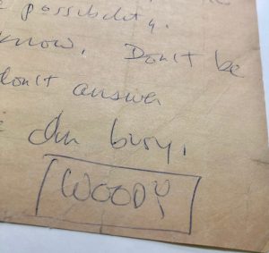 Mémoire d'encres - Lettre autographe signée de Woody Allen