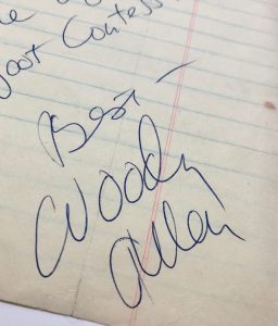 Mémoire d'encres - Lettre autographe signée de Woody Allen