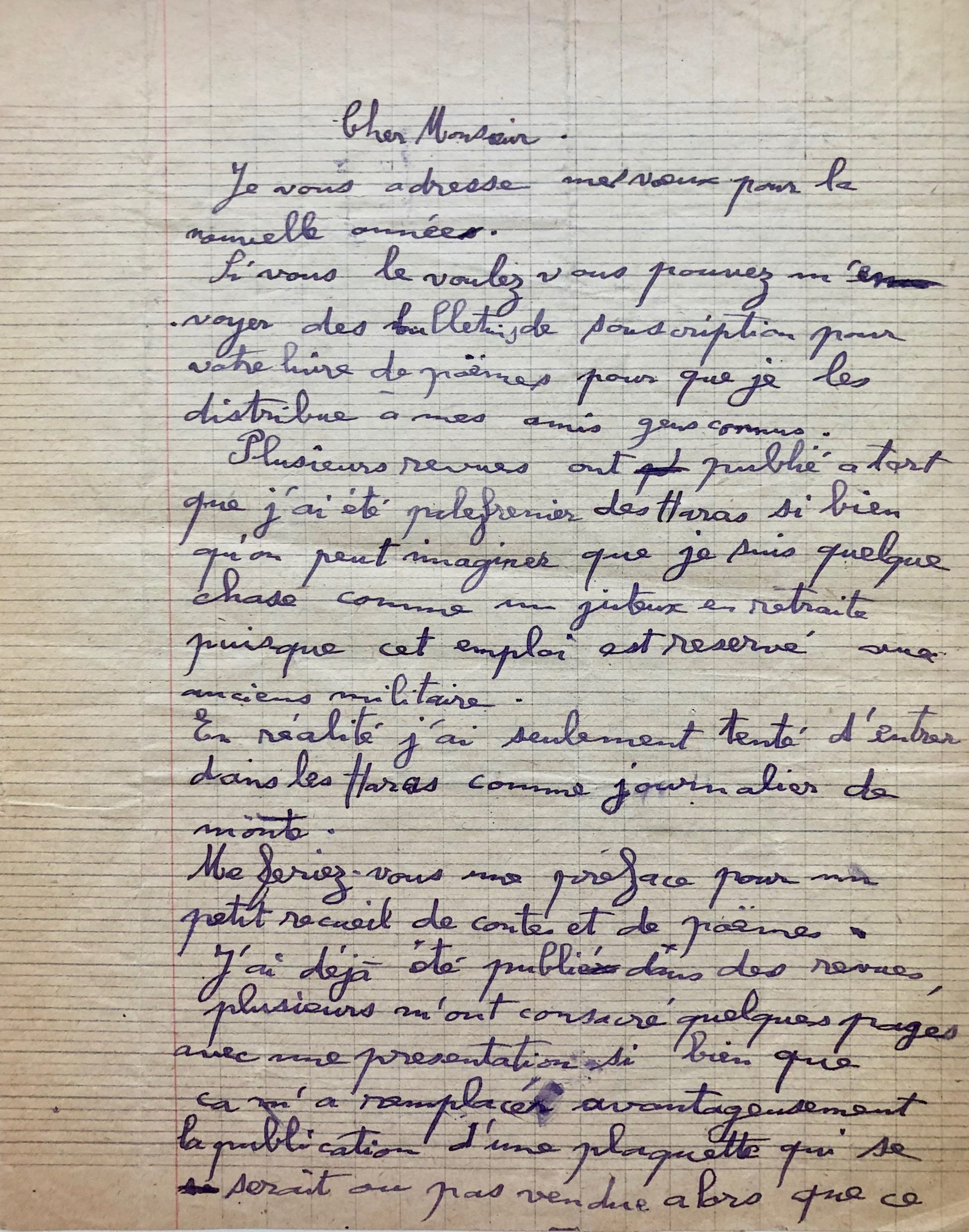 Mémoire d'encres - Lettre autographe signée de Gaston Chaissac