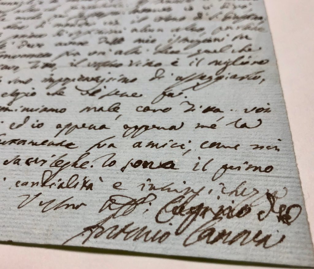 Mémoire d'encres - Lettre autographe signée d'Antonio Canova