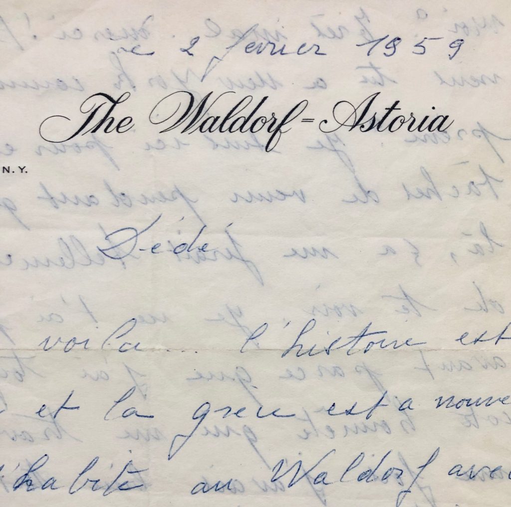 Mémoire d'encres - Lettre autographe signée d'Édith Piaf