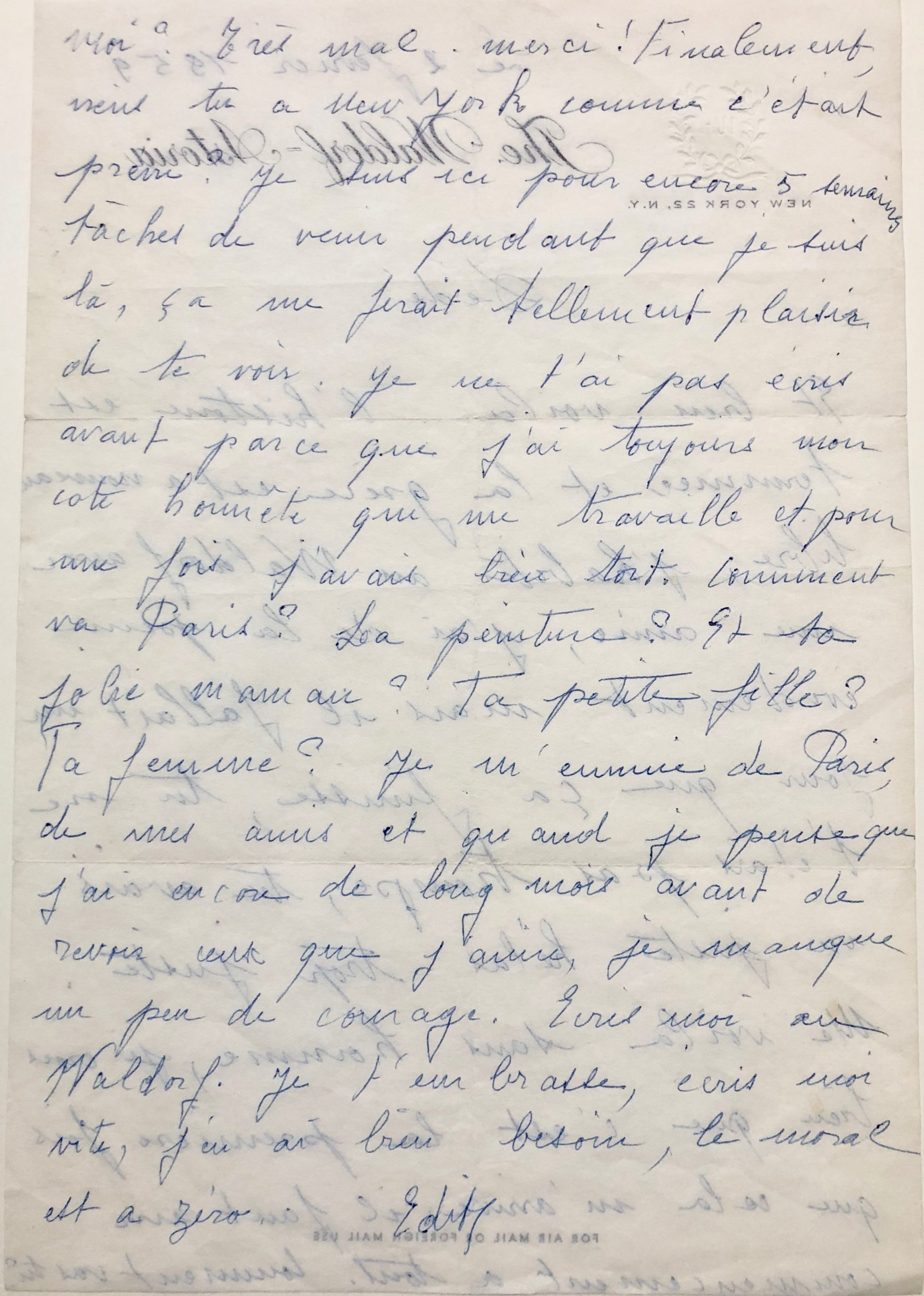 Mémoire d'encres - Lettre autographe signée d'Édith Piaf