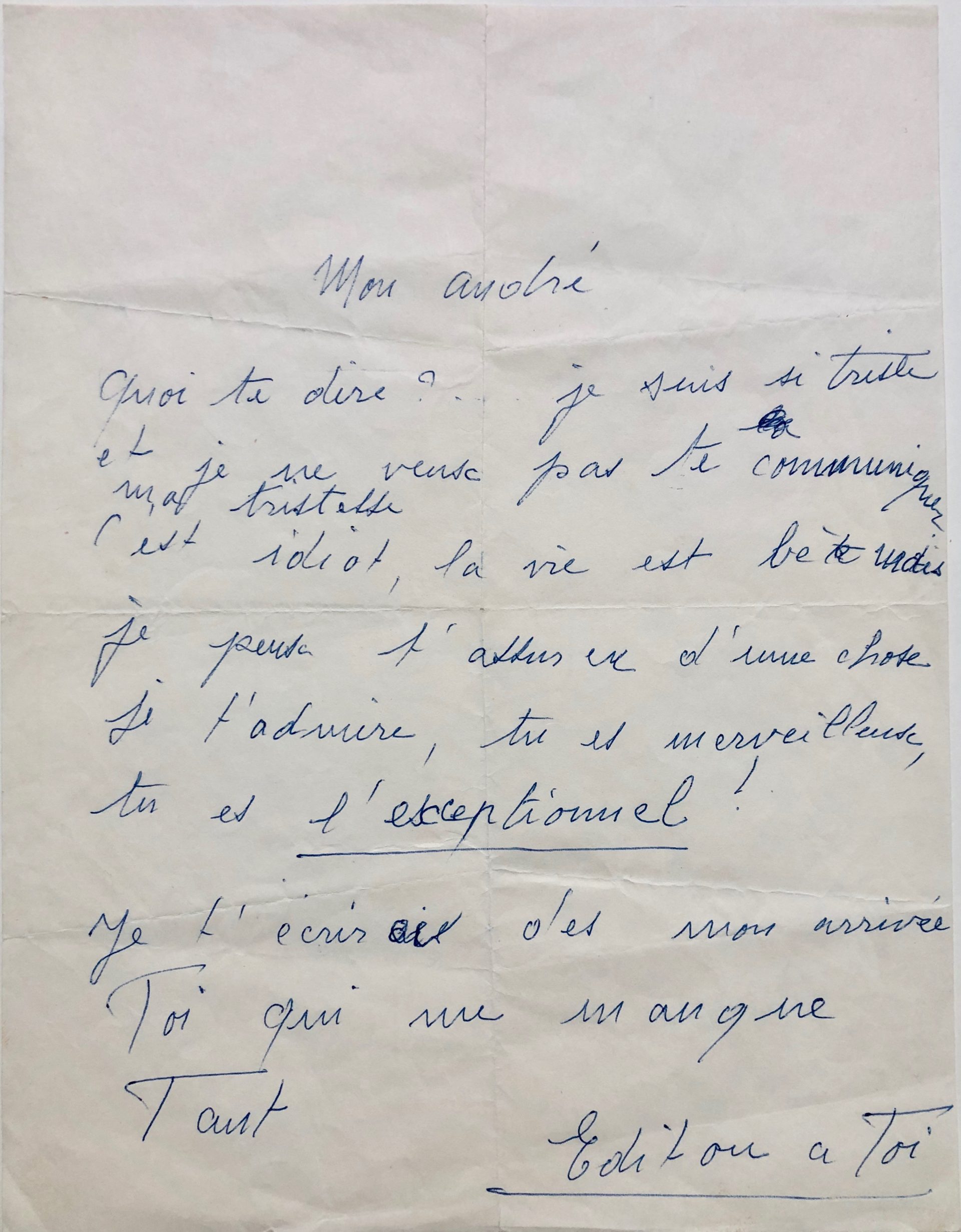 Mémoire d'encres - Lettre autographe signée d'Edith Piaf