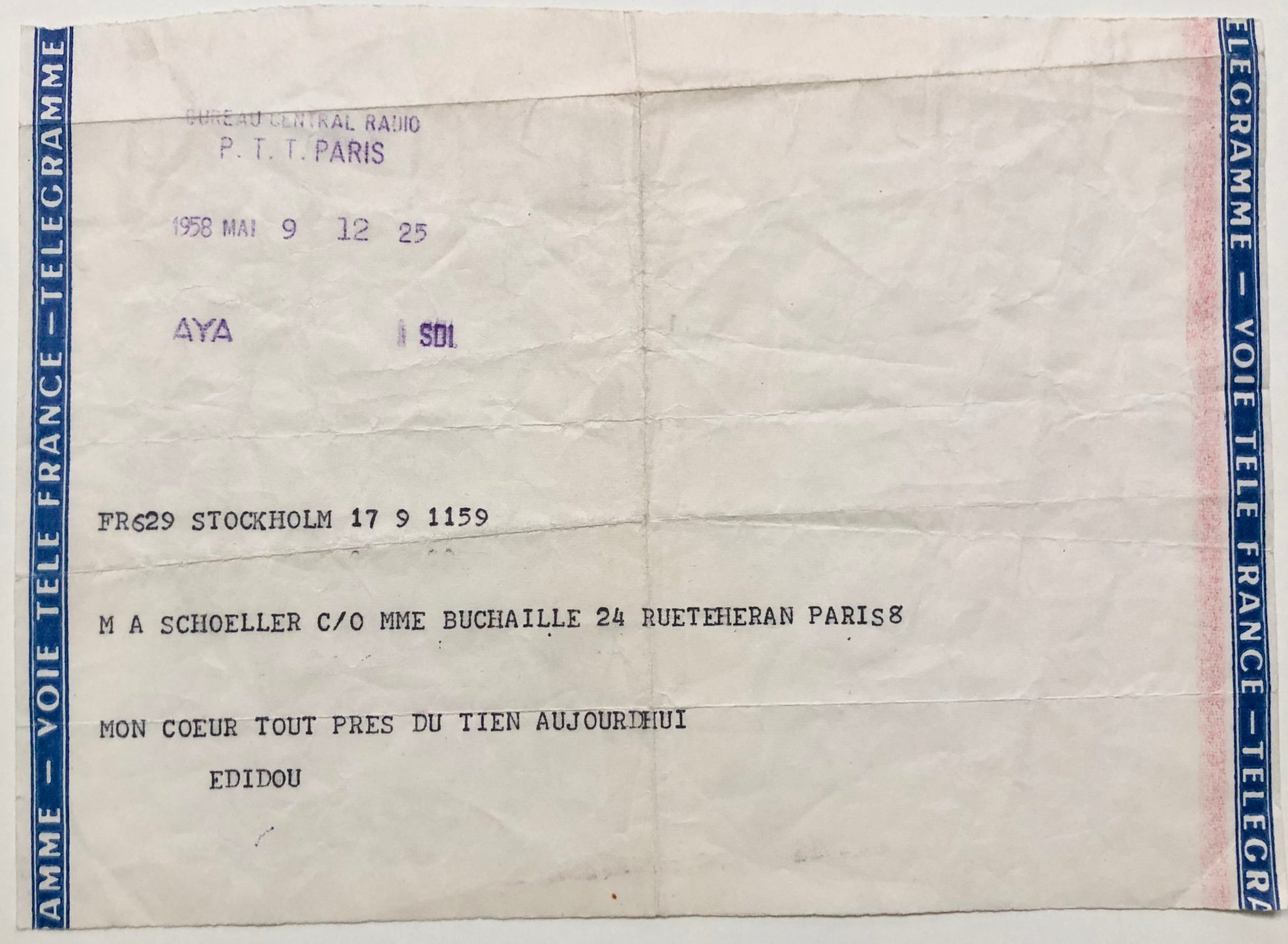 Mémoire d'encres - Lettre autographe signée d'Edith Piaf