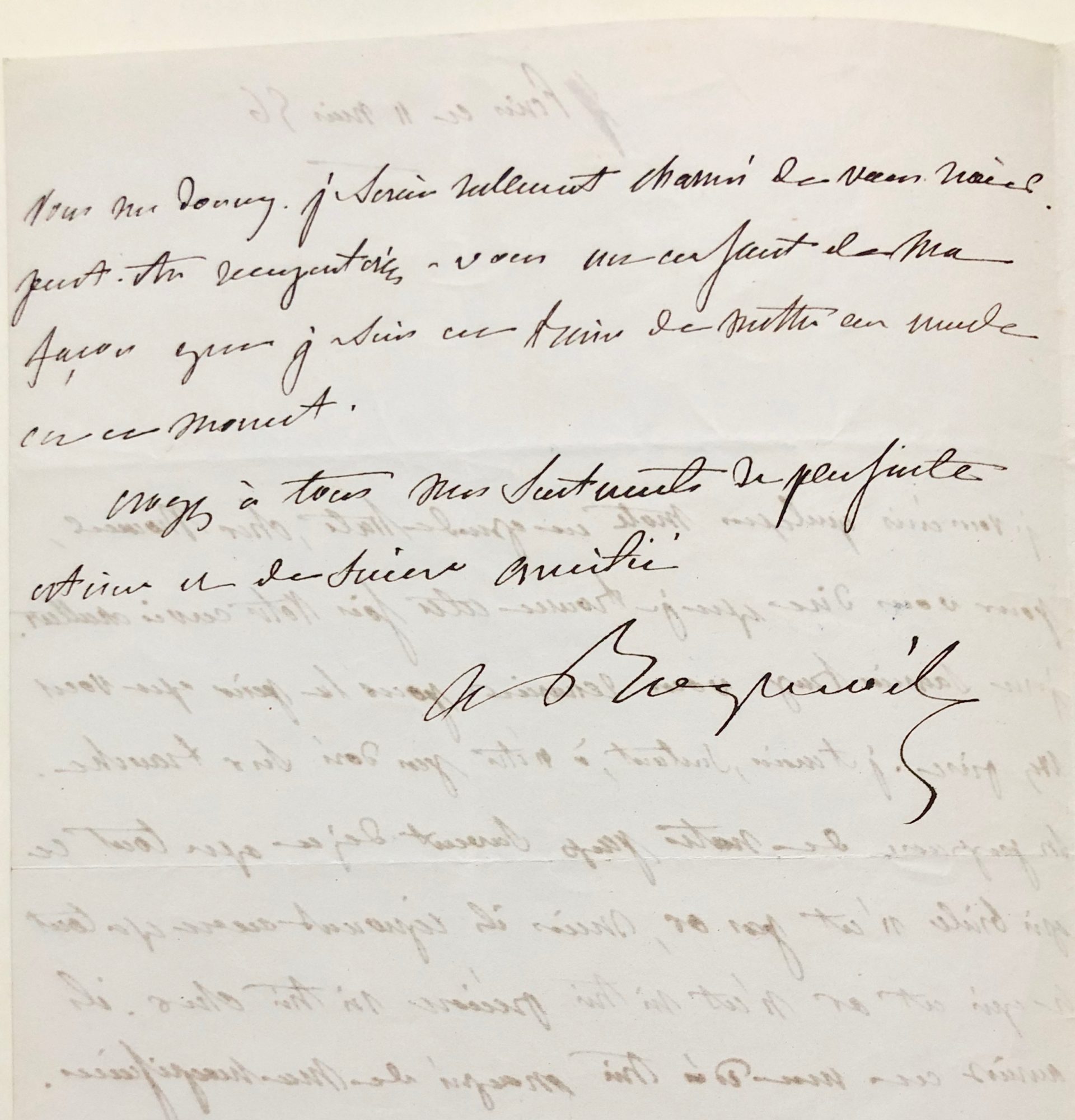 Mémoire d'encres - Lettre autographe signée d'Alexis de Tocqueville