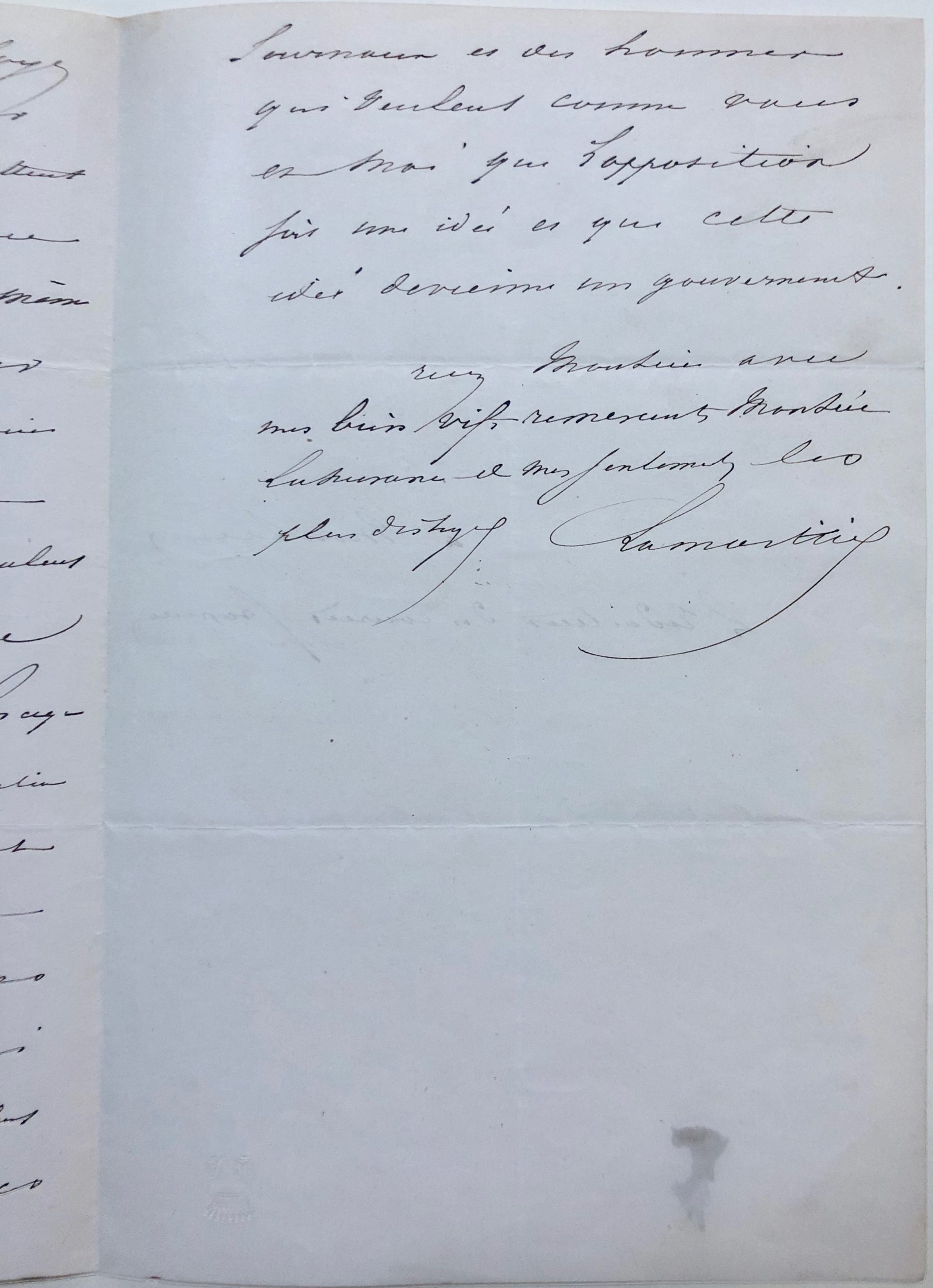 Mémoire d'encres - Lettre autographe signée d'Alphonse de Lamartine