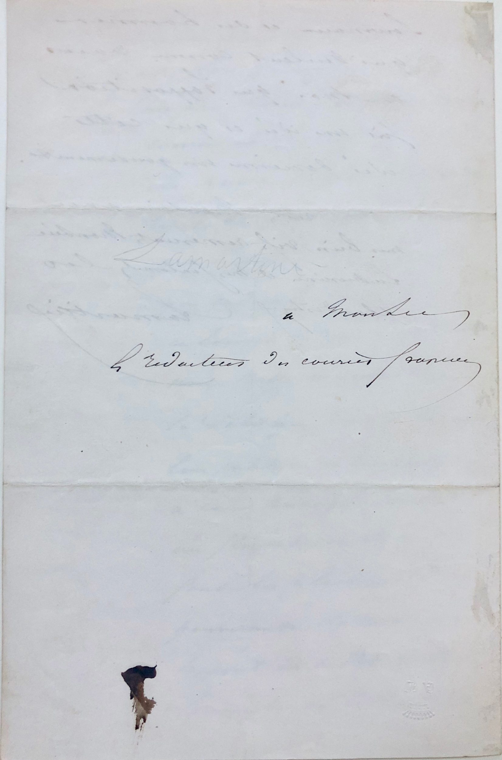 Mémoire d'encres - Lettre autographe signée d'Alphonse de Lamartine