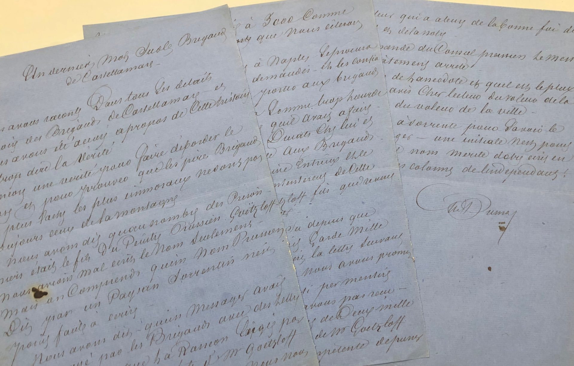 Mémoire d'encres - Deux manuscrits autographes signés d'Alexandre Dumas